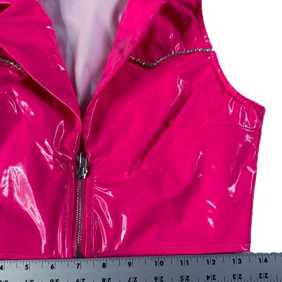 Pretty Little Thing Pink Cowgirl Size S‎ Sexy Bling Latex Party Rave Costume - Picture 13 of 16
